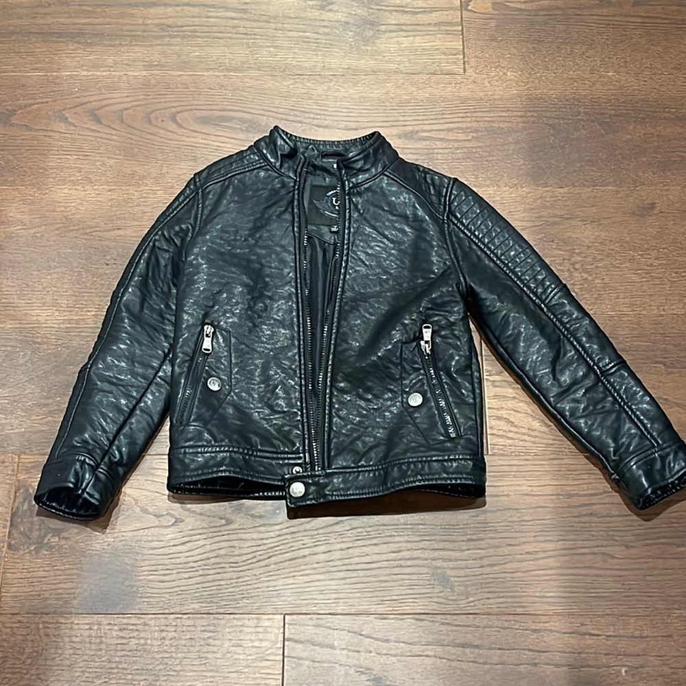 Urban Republic Boys Black Faux Leather Jacket Size 7